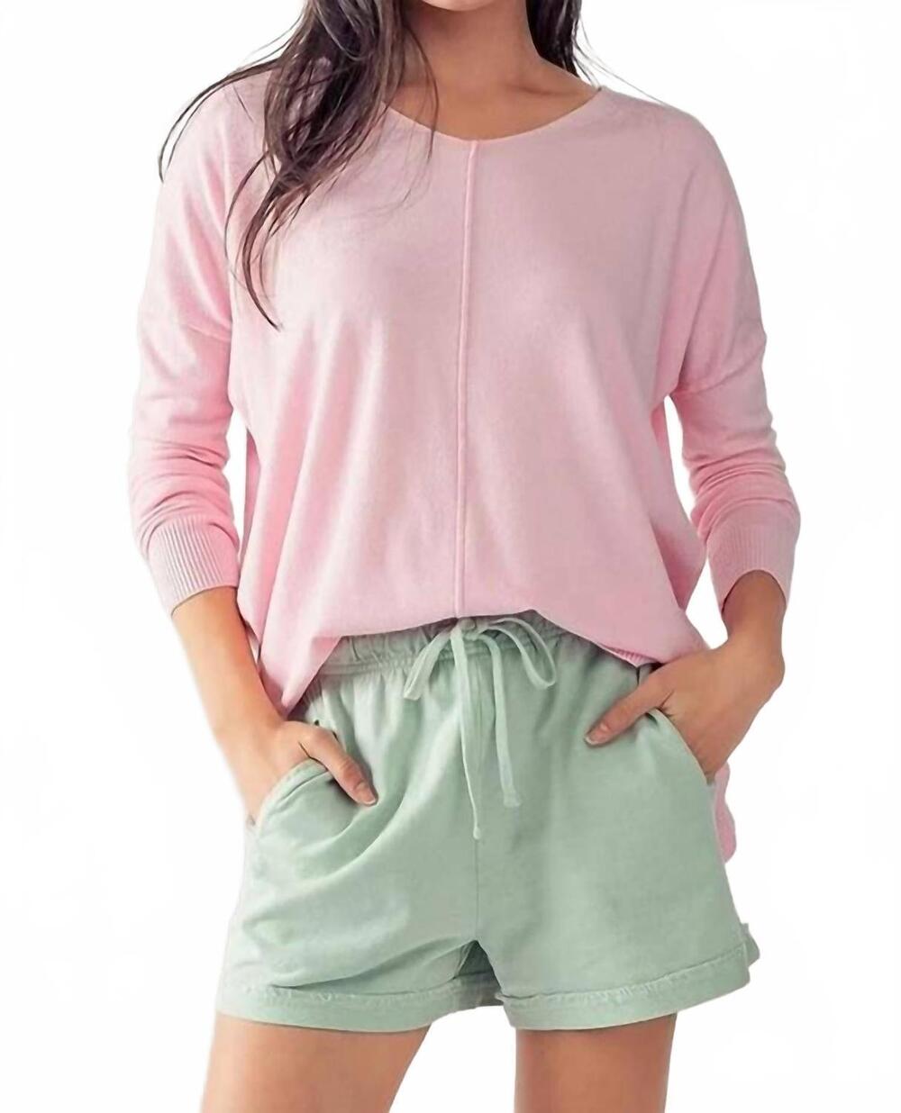 NEW URBAN DAIZY high-lo thin tunic sweater in pink